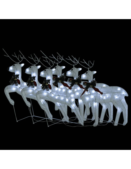 Renne di Natale 6 pz Bianche 120 LED