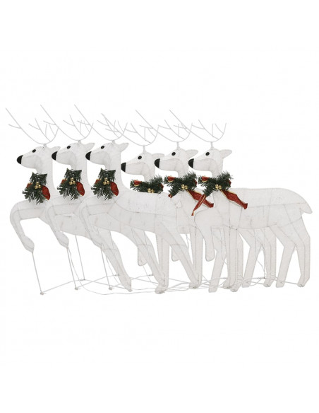 Renne di Natale 6 pz Bianche 120 LED