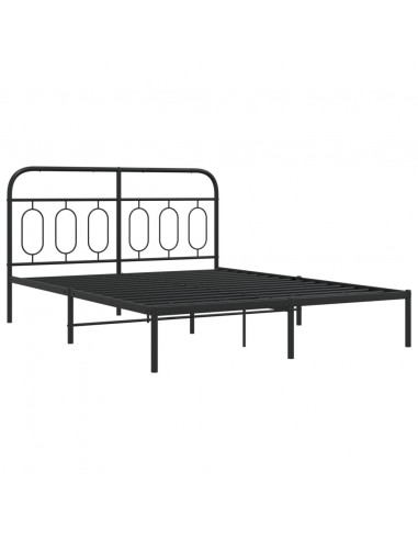 Giroletto con Testiera in Metallo Nero 140x200 cm