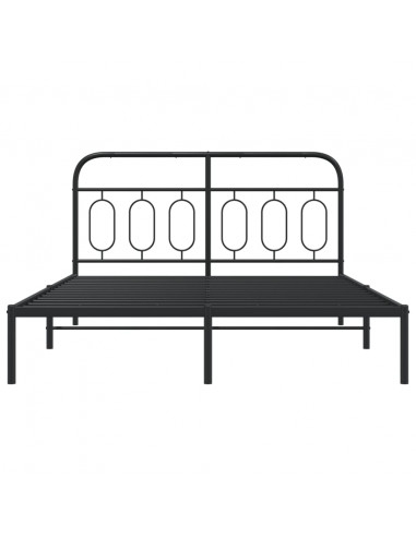 Giroletto con Testiera in Metallo Nero 140x200 cm