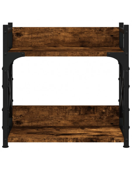 Supporto Stampante 2 Livelli Rovere Fumo 40x20x40cm Multistrato