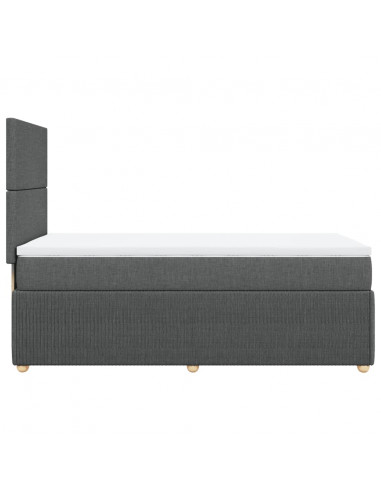 Giroletto a Molle con Materasso Grigio Scuro 90x200 cm Tessuto