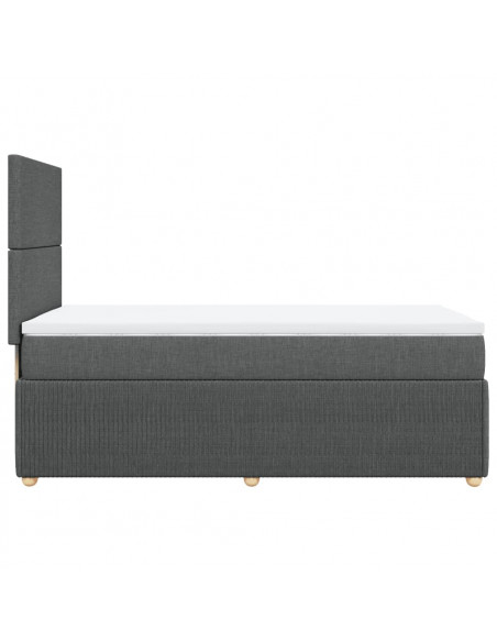 Giroletto a Molle con Materasso Grigio Scuro 90x200 cm Tessuto