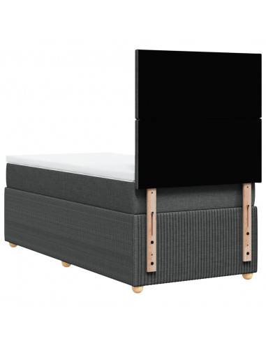 Giroletto a Molle con Materasso Grigio Scuro 90x200 cm Tessuto