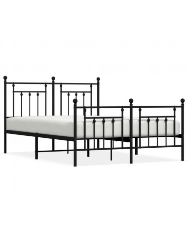 Giroletto con Testiera e Pediera Metallo Nero 140x190 cm