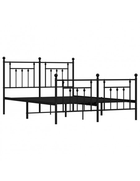 Giroletto con Testiera e Pediera Metallo Nero 140x190 cm