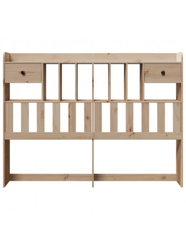 Testiera con Ripiani 160 cm in Legno Massello di Pino