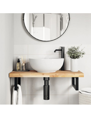 Piano da Bagno Non Trattato 100x40x4cm Legno Massello di Acacia