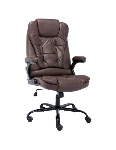 Sedia da Ufficio Marrone Scuro in Scamosciato