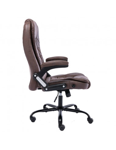 Sedia da Ufficio Marrone Scuro in Scamosciato