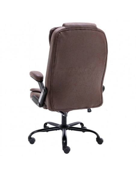 Sedia da Ufficio Marrone Scuro in Scamosciato