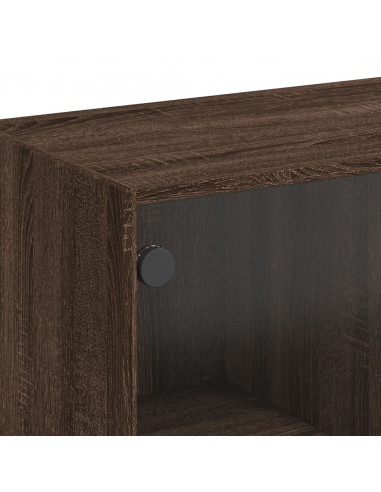 Mobile con Ante in Vetro Rovere Marrone 68x37x75,5 cm