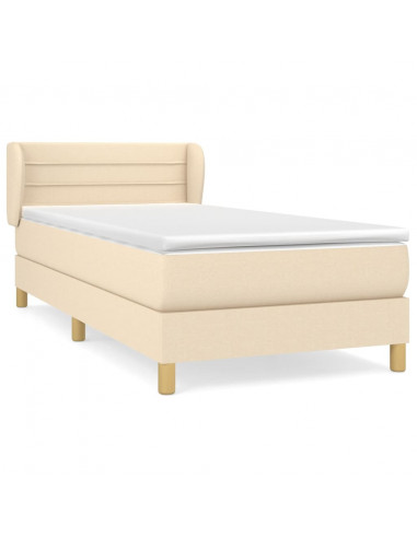 Giroletto a Molle con Materasso Crema 100x200 cm in Tessuto