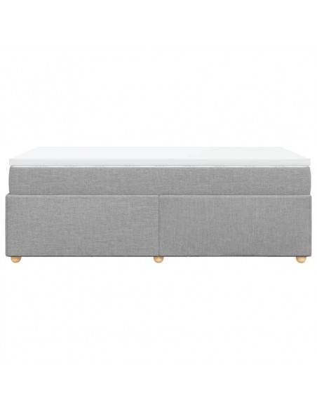 Giroletto a Molle con Materasso Grigio Chiaro 90x200 cm Tessuto