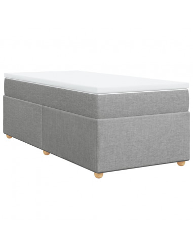 Giroletto a Molle con Materasso Grigio Chiaro 90x200 cm Tessuto