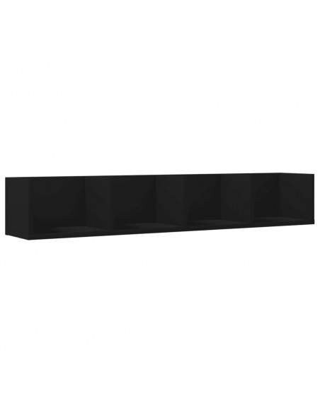 Armadietto a Muro Nero 99x18x16,5 cm in Legno Multistrato