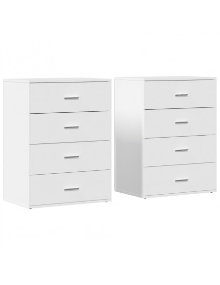 Credenze 2 pz Bianche 60x39x80 cm in Legno Multistrato