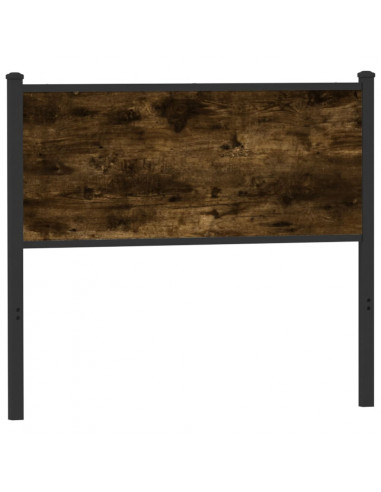 Testiera Rovere Fumo 107 cm in Legno Multistrato e Acciaio