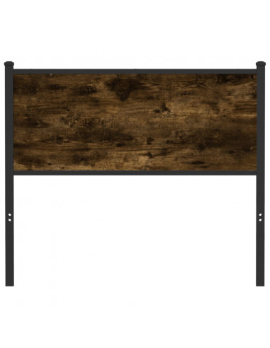 Testiera Rovere Fumo 107 cm in Legno Multistrato e Acciaio