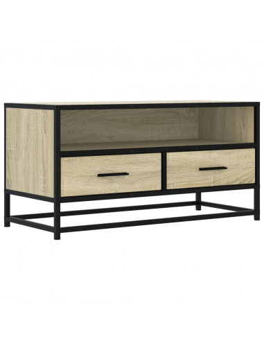Mobile TV Rovere Sonoma 80x34,5x40 cm Legno Multistrato Metallo