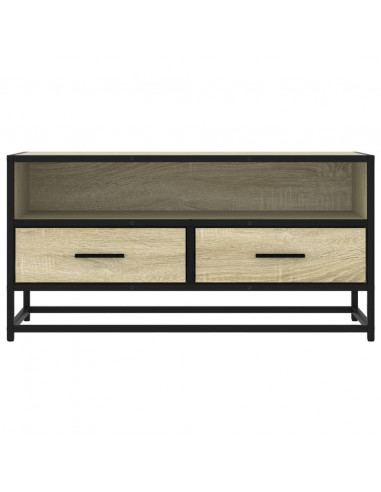 Mobile TV Rovere Sonoma 80x34,5x40 cm Legno Multistrato Metallo