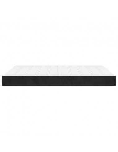 Materasso a Molle Insacchettate Nero 140x220x20 cm in Velluto