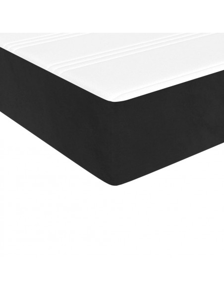 Materasso a Molle Insacchettate Nero 140x220x20 cm in Velluto