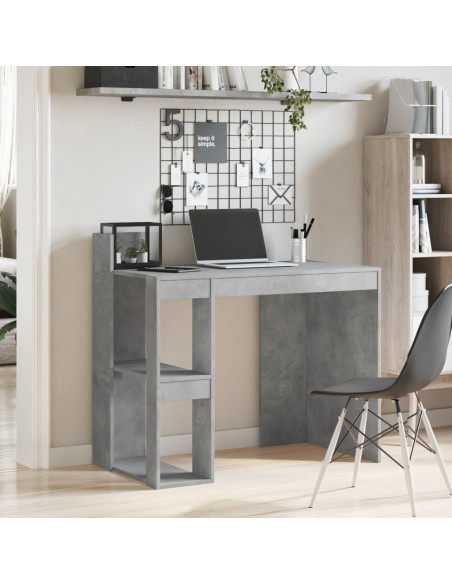 Scrivania Grigio Cemento 103,5x56,5x94 cm in Legno Multistrato
