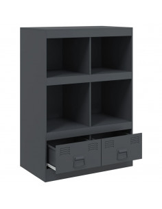 Credenza Antracite 67x39x95 cm in Acciaio 2