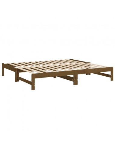 Dormeuse Estraibile Miele 2x(90x190) cm Legno Massello di Pino