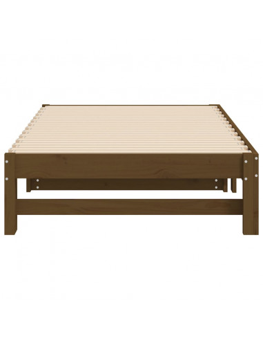 Dormeuse Estraibile Miele 2x(90x190) cm Legno Massello di Pino