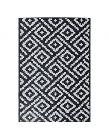 Tappeto da Esterni Bianco e Nero 160x230 cm in PP