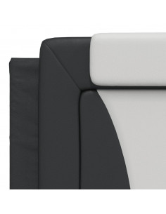 Letto con Materasso Nero e Bianco 180x200 cm in Similpelle 2