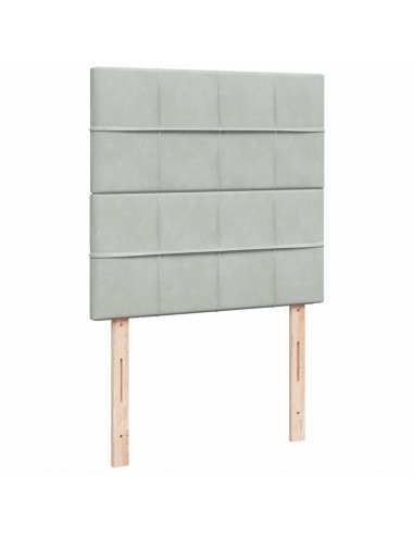 Giroletto a Molle con Materasso Grigio Chiaro 100x200cm Velluto