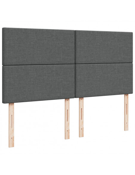 Giroletto a Molle con Materasso Grigio Scuro 180x200 cm Tessuto