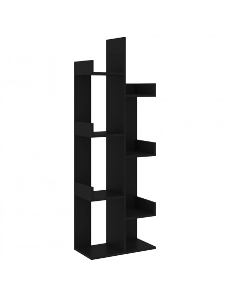 Libreria Nera 48x25,5x140 cm in Legno Multistrato