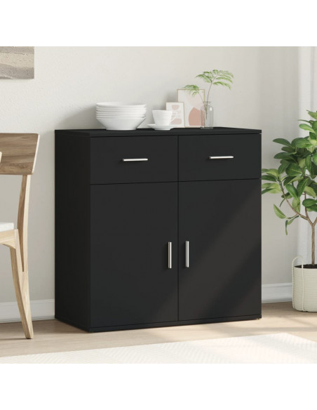 Credenza Nera 79x38x80 cm in Legno Multistrato