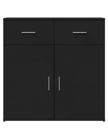 Credenza Nera 79x38x80 cm in Legno Multistrato