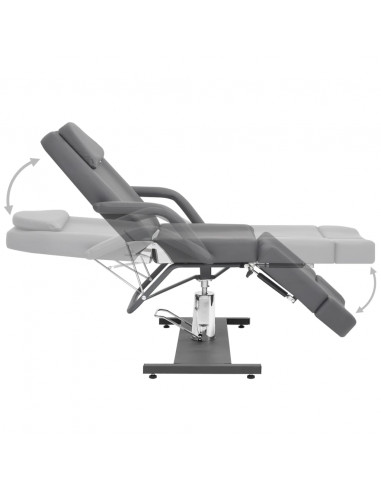 Poltrona da Estetista in Similpelle Grigia 180x62x78 cm