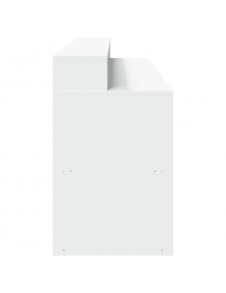 Scrivania con Luci LED Bianca 200x55x91 cm in Truciolato