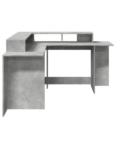 Scrivania con Luci LED Grigio Cemento 152x152x91 cm Truciolato