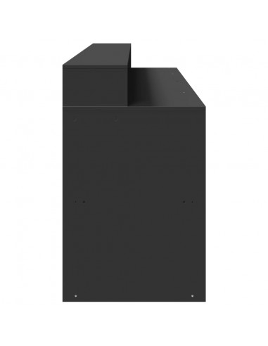 Scrivania con Luci LED Nera 200x55x91 cm in Truciolato