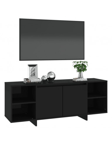 Mobile Porta TV Nero 130x35x50 cm in Truciolato