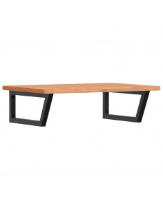 Ripiano a Parete per Lavabo in Acciaio e Massello di Faggio 2