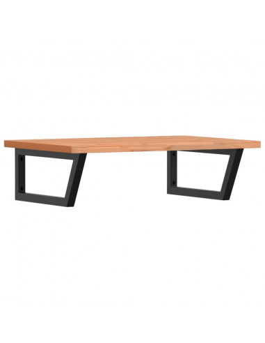 Ripiano a Parete per Lavabo in Acciaio e Massello di Faggio