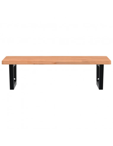 Ripiano a Parete per Lavabo in Acciaio e Massello di Faggio