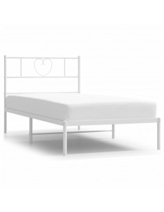 Giroletto con Testiera Metallo Bianco 90x190 cm 2