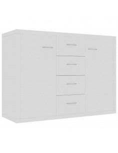 Credenza Bianca 88x30x65 cm in Legno Multistrato 2