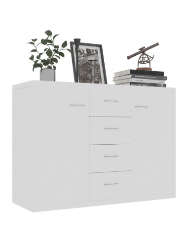 Credenza Bianca 88x30x65 cm in Legno Multistrato