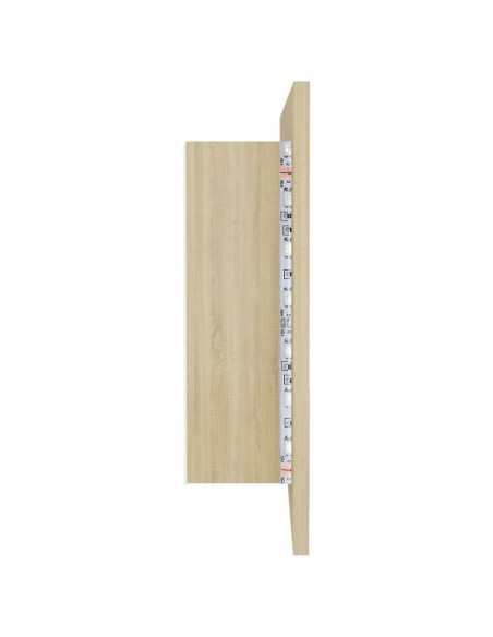 Armadietto a Specchio con Luci LED Rovere Sonoma in Acrilico